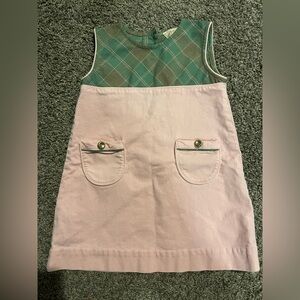 The Beaufort bonnet company pink corduroy dress size 6 green plaid